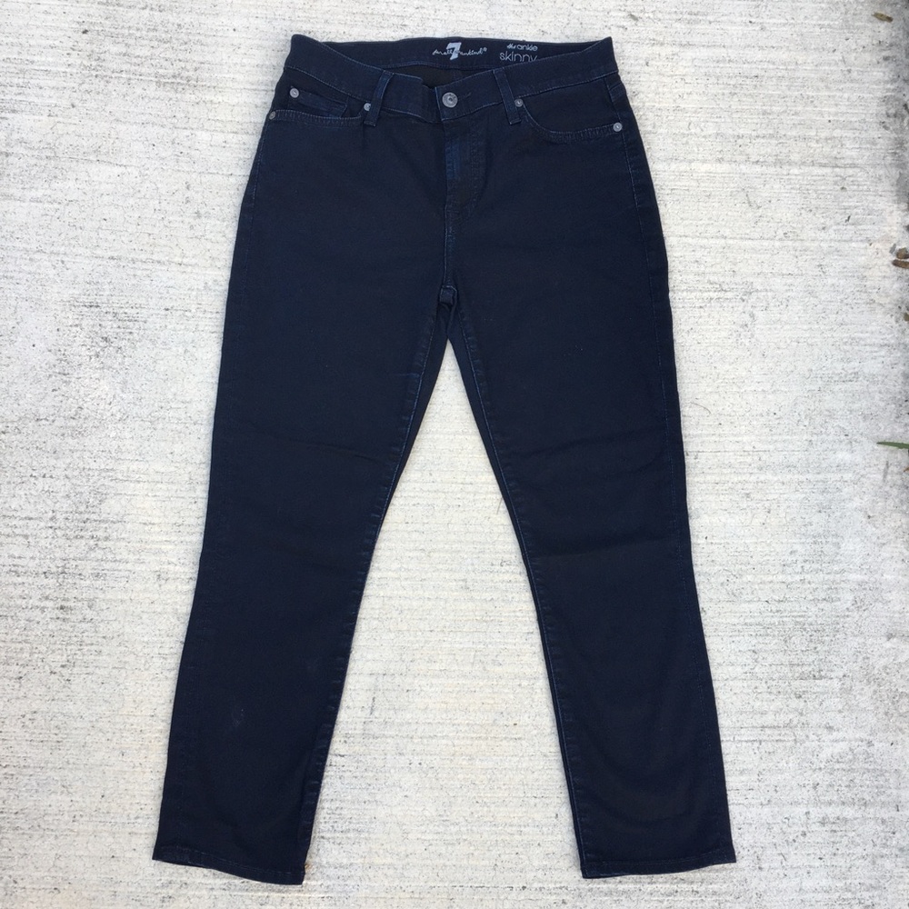 7 For All Mankind The Ankle Dark Blue Skinny Jeans